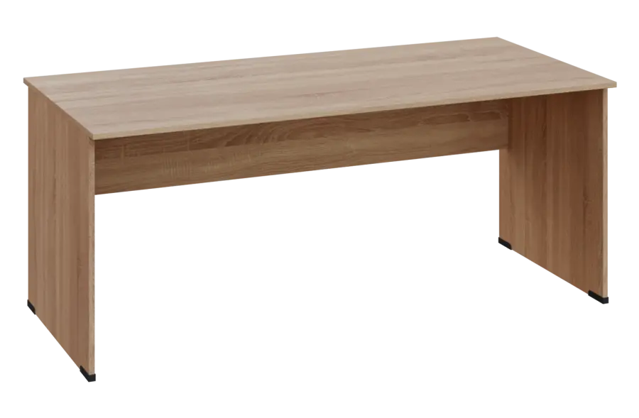 EPL 28 - 18 stůl kancelářský, dřevěná podnož, deska 25 mm, široký 1800 mm, dub bardolino